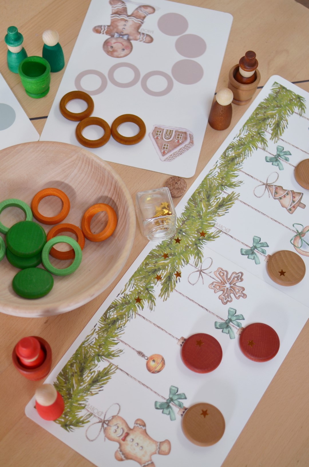 Grapat Tomte Autunno calendario avvento legno