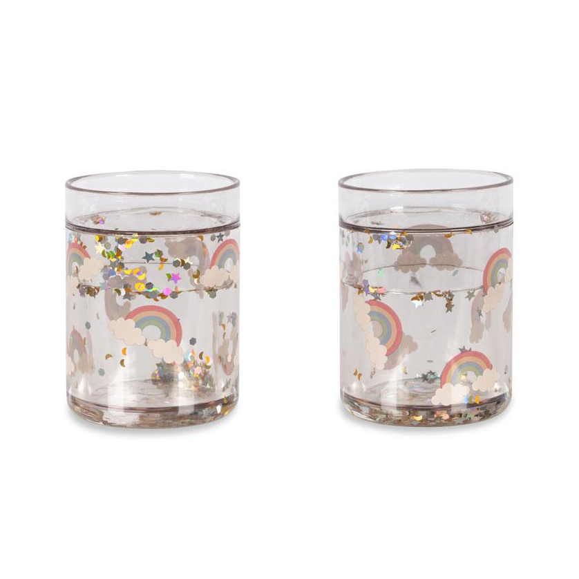 Konges Sløjd bicchieri glitter arcobaleno 2 pezzi 180 ml