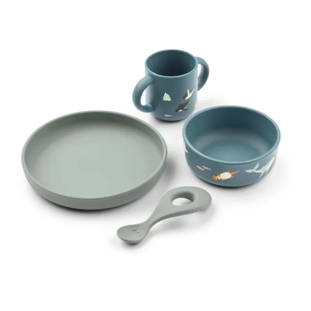 Liewood Vivi set pappa silicone Arctic Sea 4 pezzi