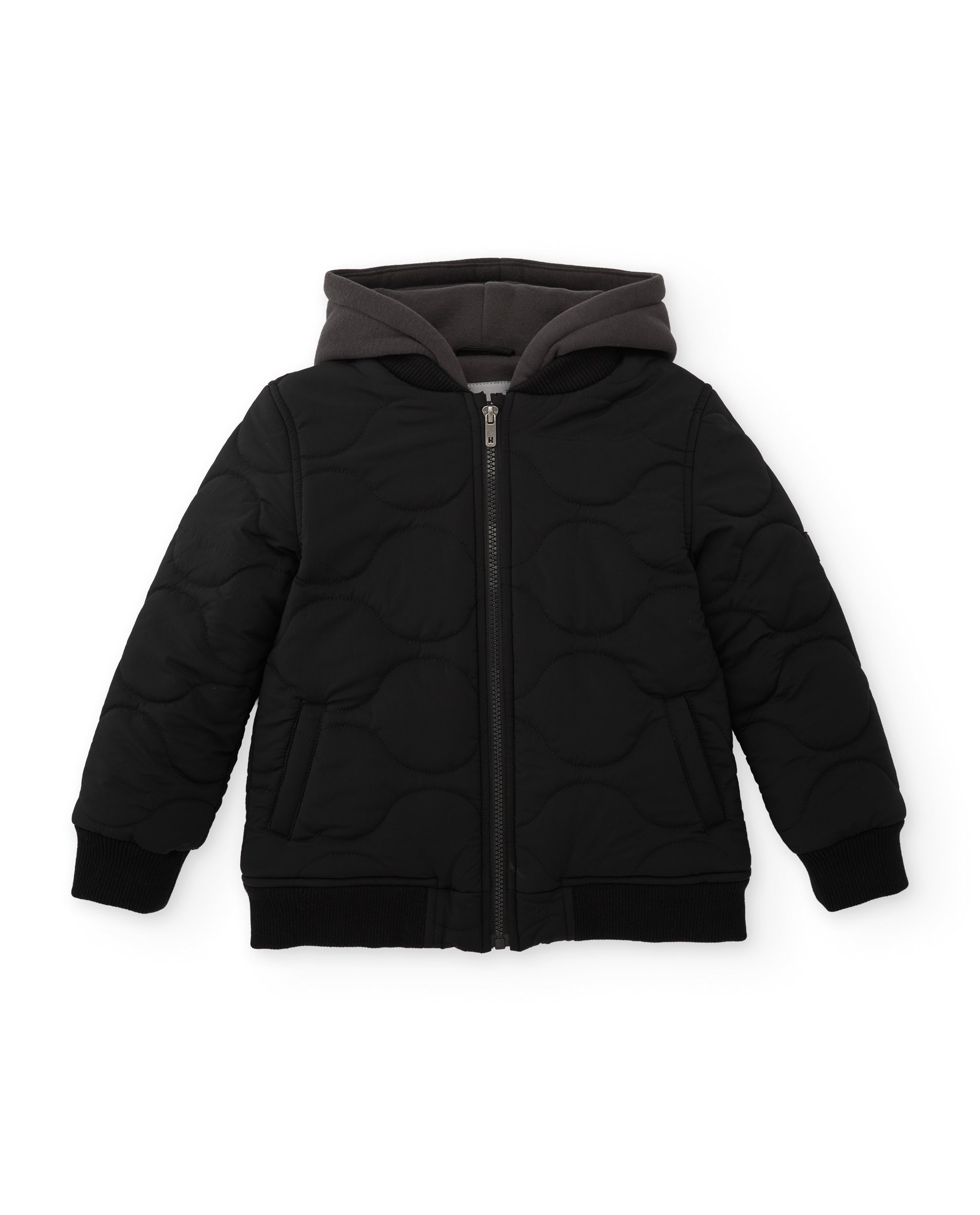 Tuc Tuc bomber bimbo imbottito nero con cappuccio