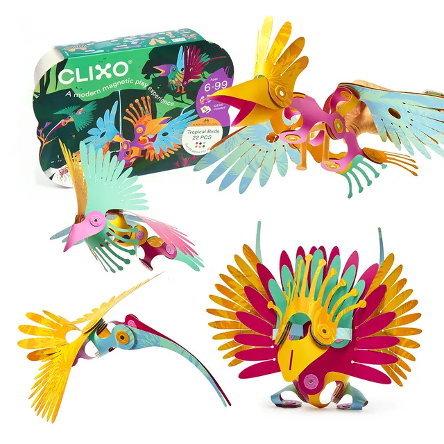 Clixo Tropical Birds 22 pezzi gioco magnetico