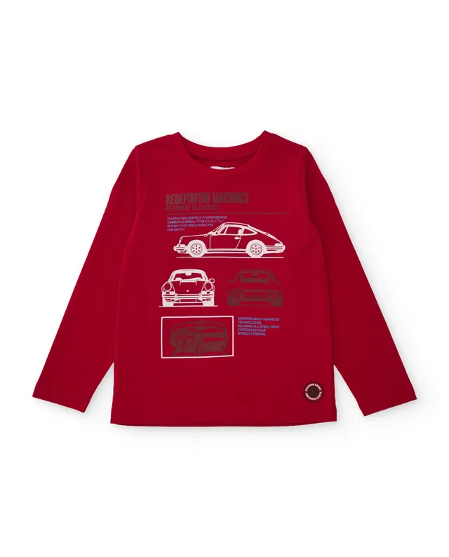 Tuc Tuc maglia bimbo rossa manica lunga auto