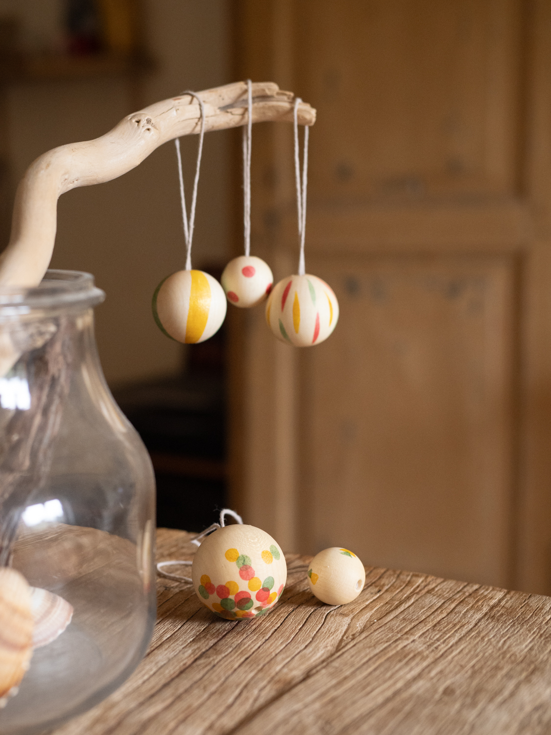 Onaments N°5 Wonder Balls ornamenti legno 1 scatola