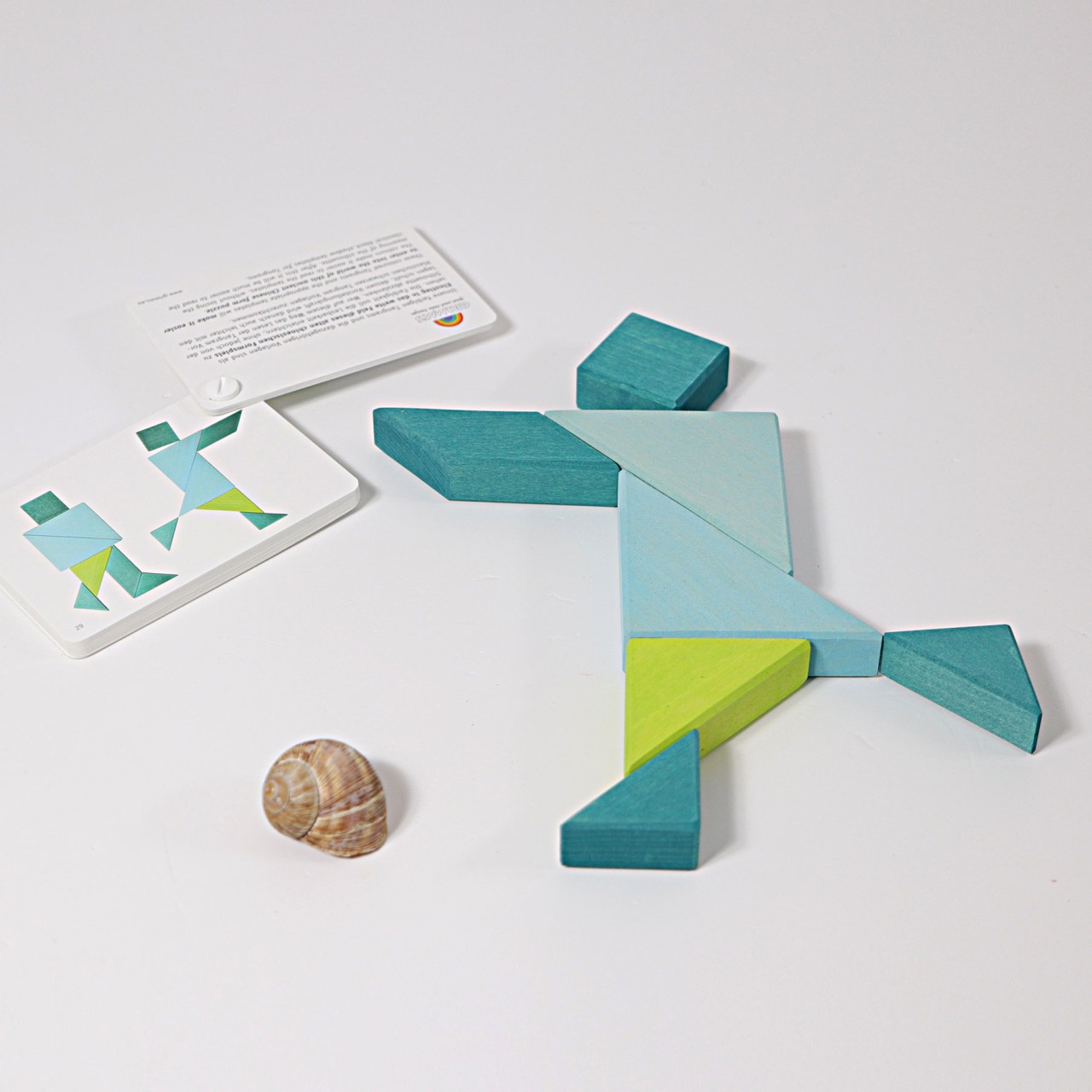 Grimm's Tangram verde gioco legno 7 pezzi 15 cm