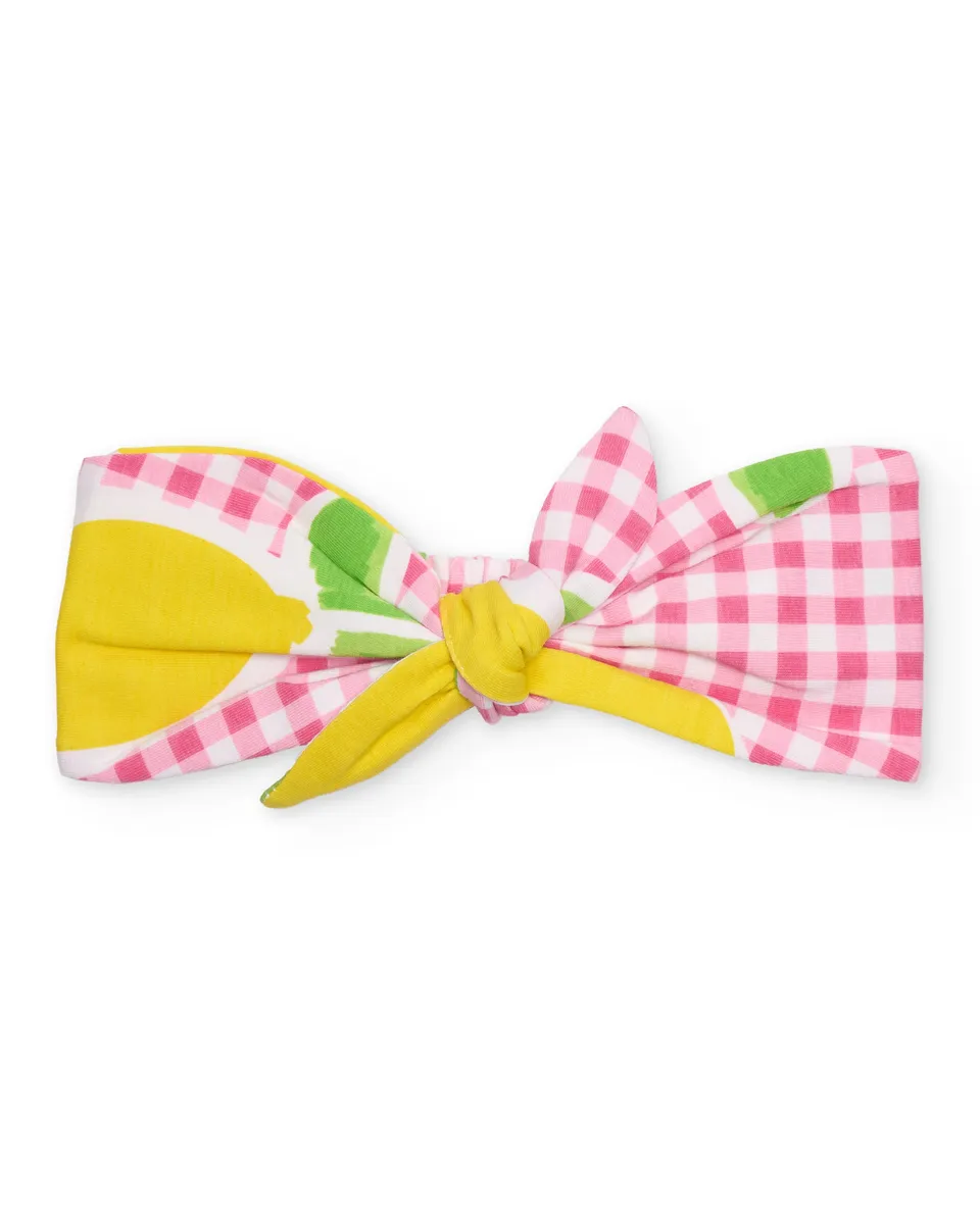 Tuc Tuc fascia capelli bambina rosa vichy limoni