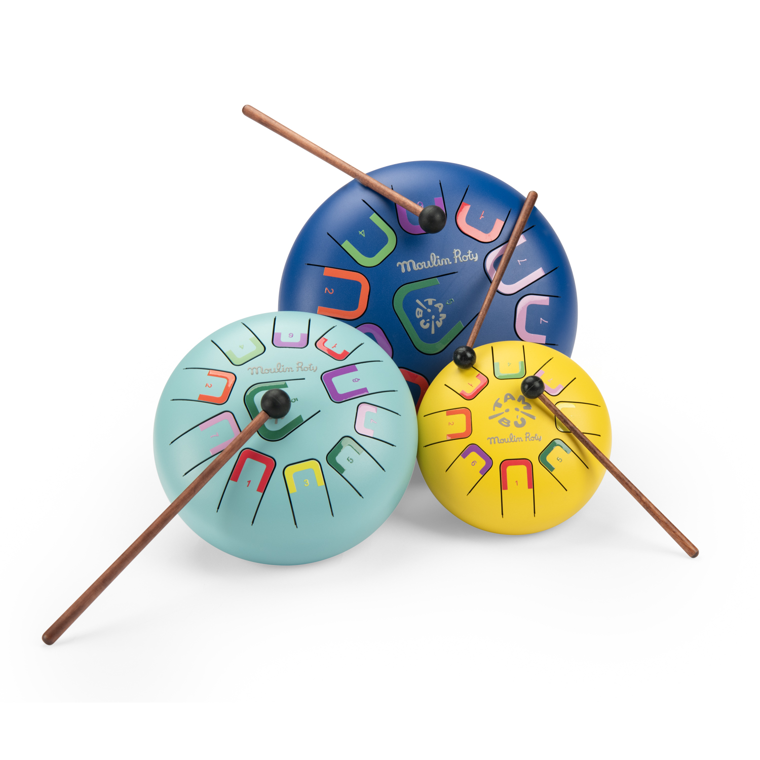 Moulin Roty Puce & Pilou tongue drum tamburo 20 cm