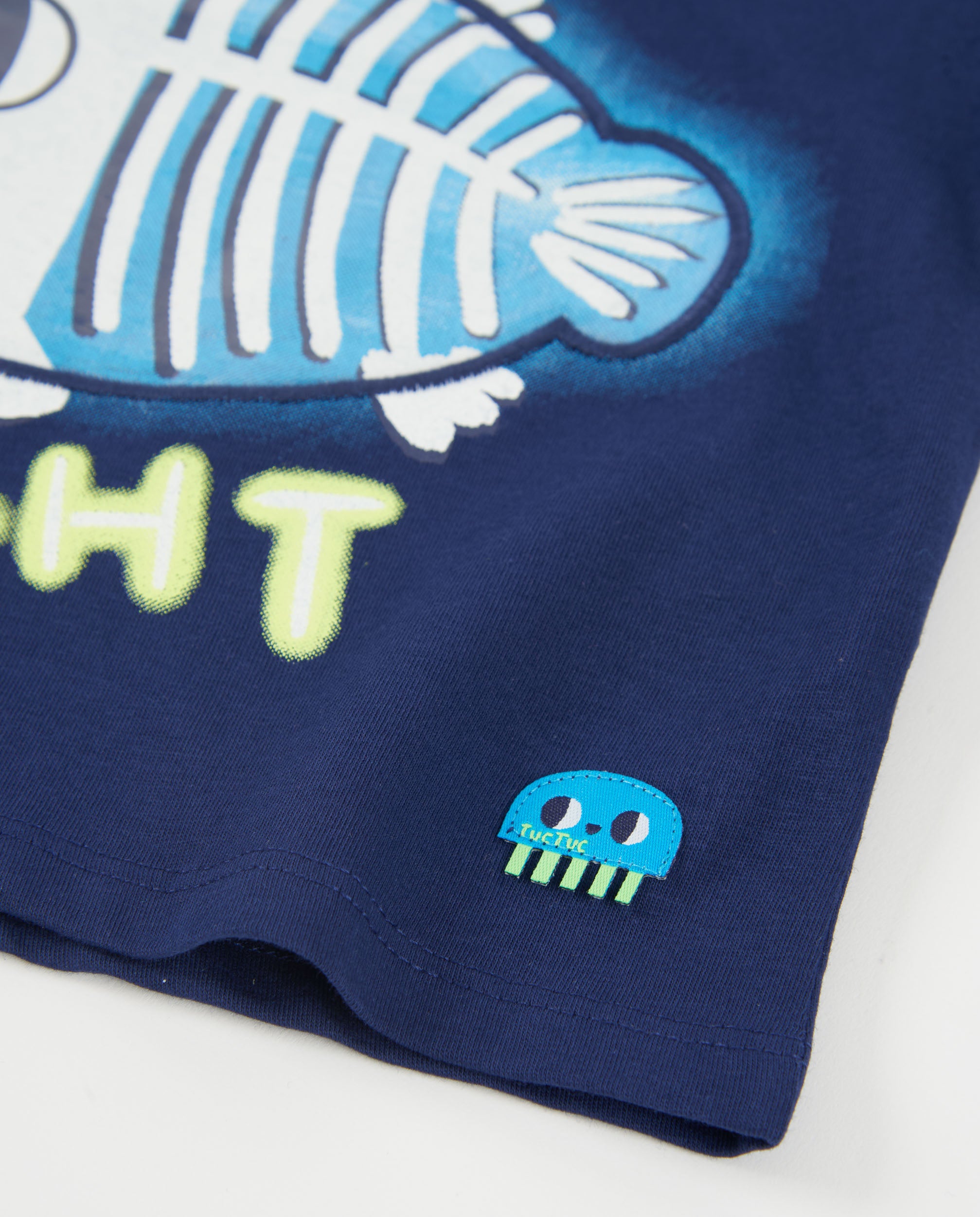 Tuc Tuc t-shirt bimbo mezza manica blu navy pesce