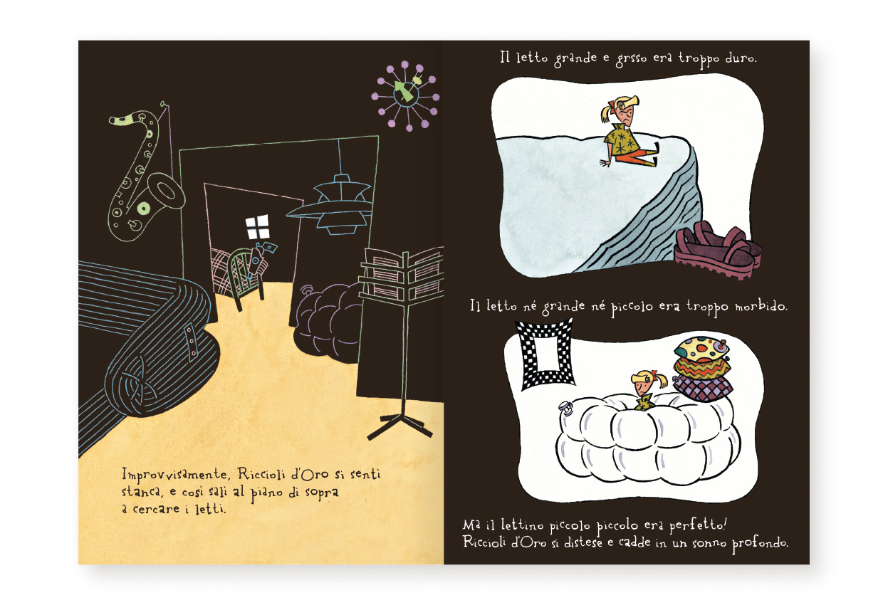 Corraini Riccioli d'Oro e Tre Orsi Libro Illustrato Design