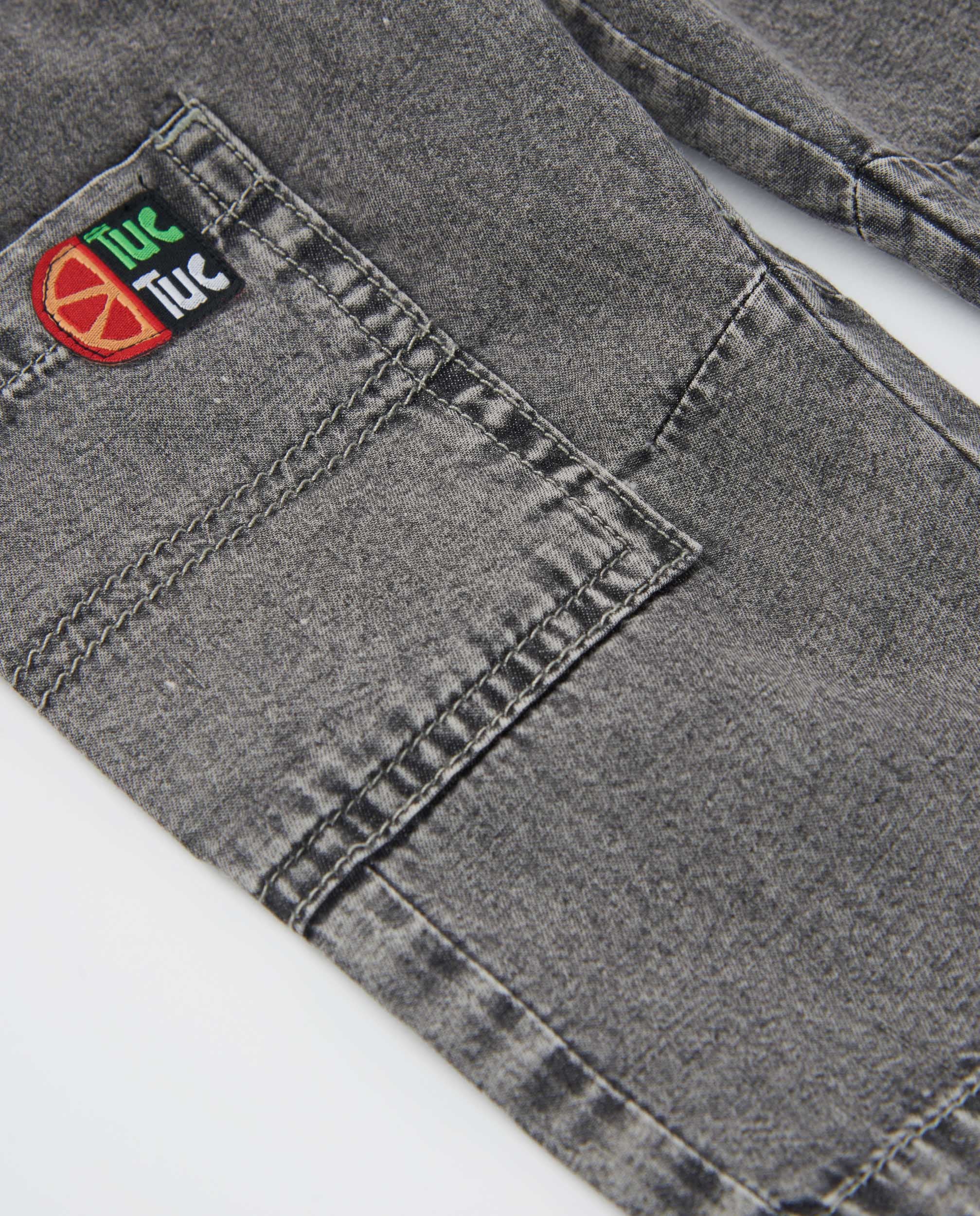 Tuc Tuc pantaloni bimbo grigi denim tasca cargo