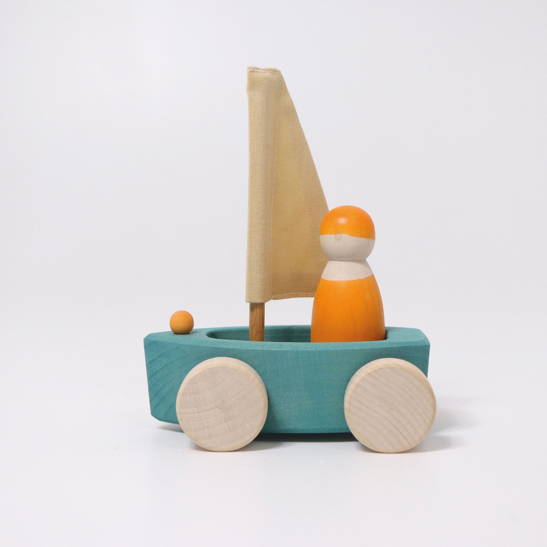 Grimm's Barchetta con Ruote Barca in Legno Turchese