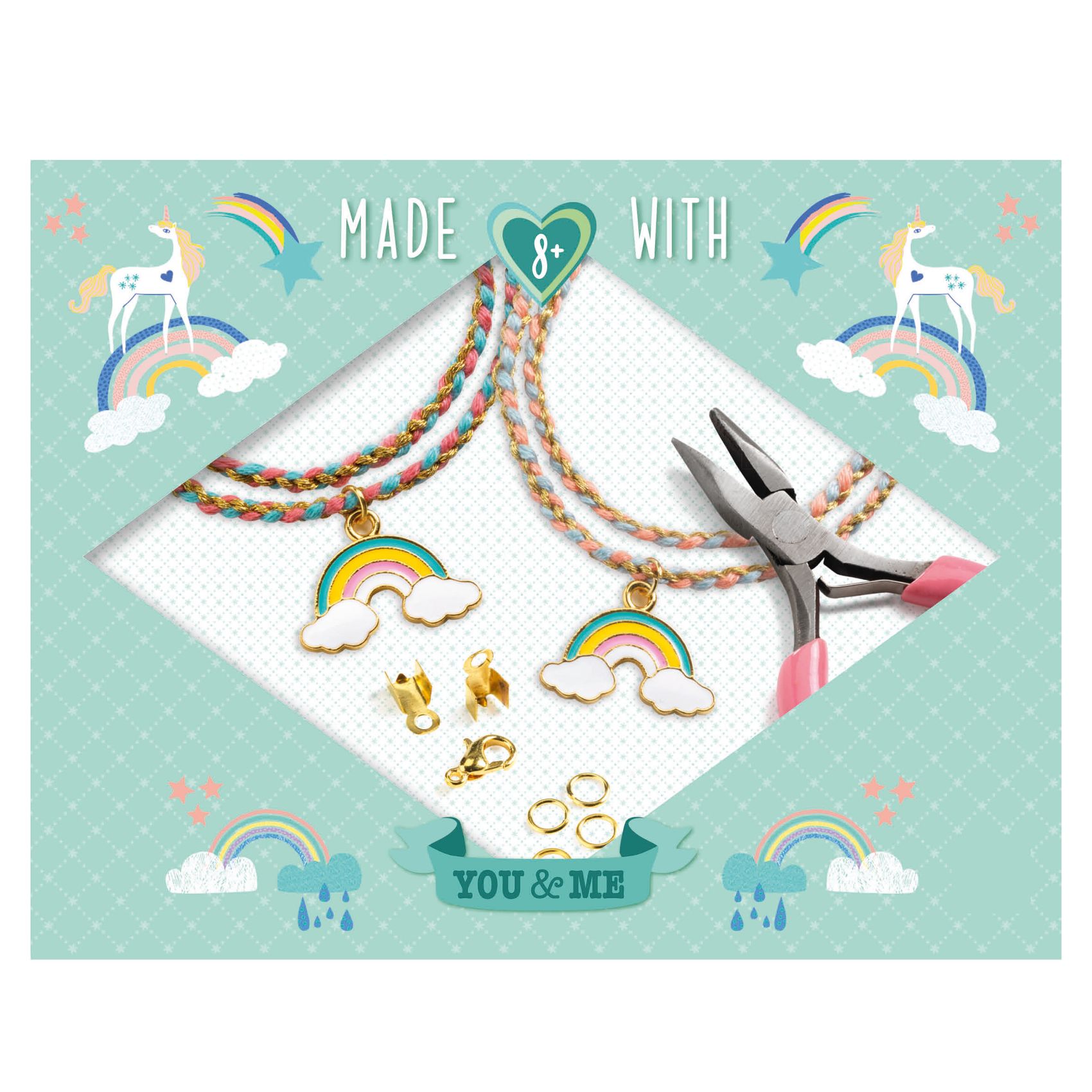 Djeco You&Me Rainbow Kumihimo kit crea gioielli 2 braccialetti