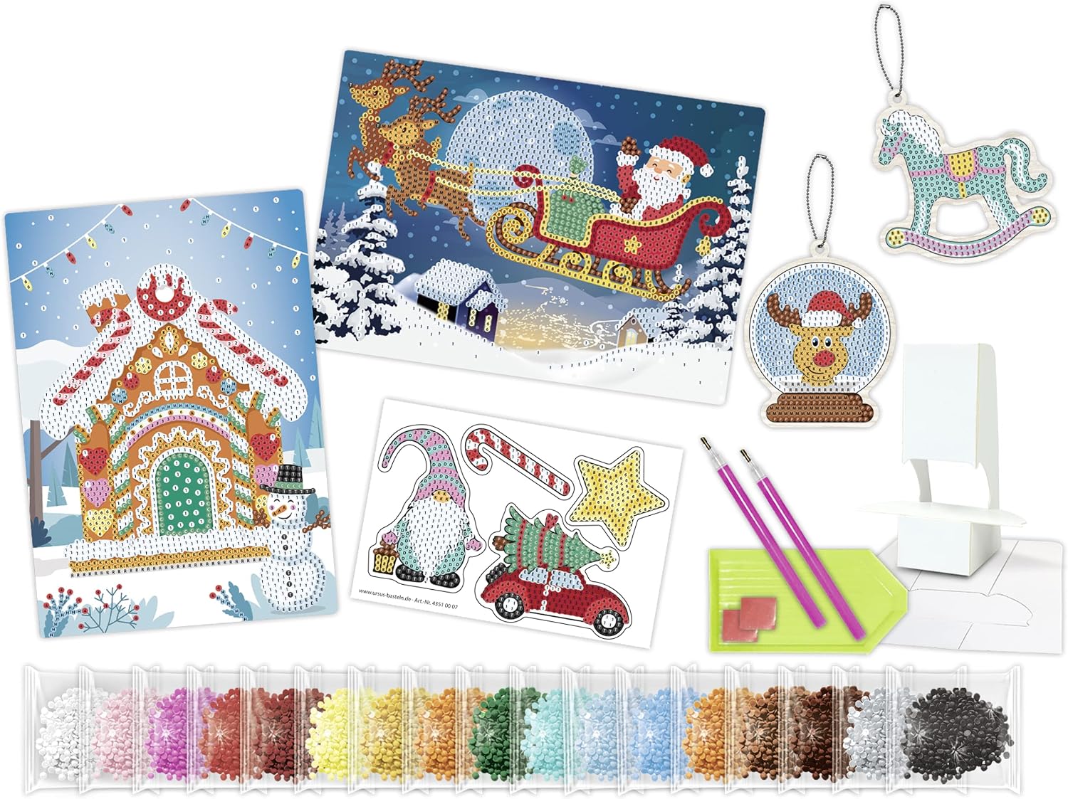 URSUS Natale Crea Ciondoli Kit Creativo Gemme 8+ Anni