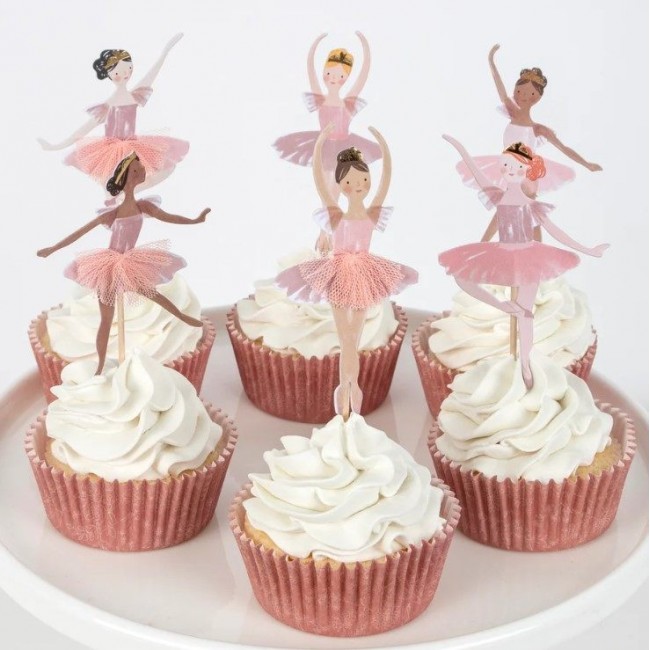 Meri Meri Ballerina cupcake kit 24 topper pirottini