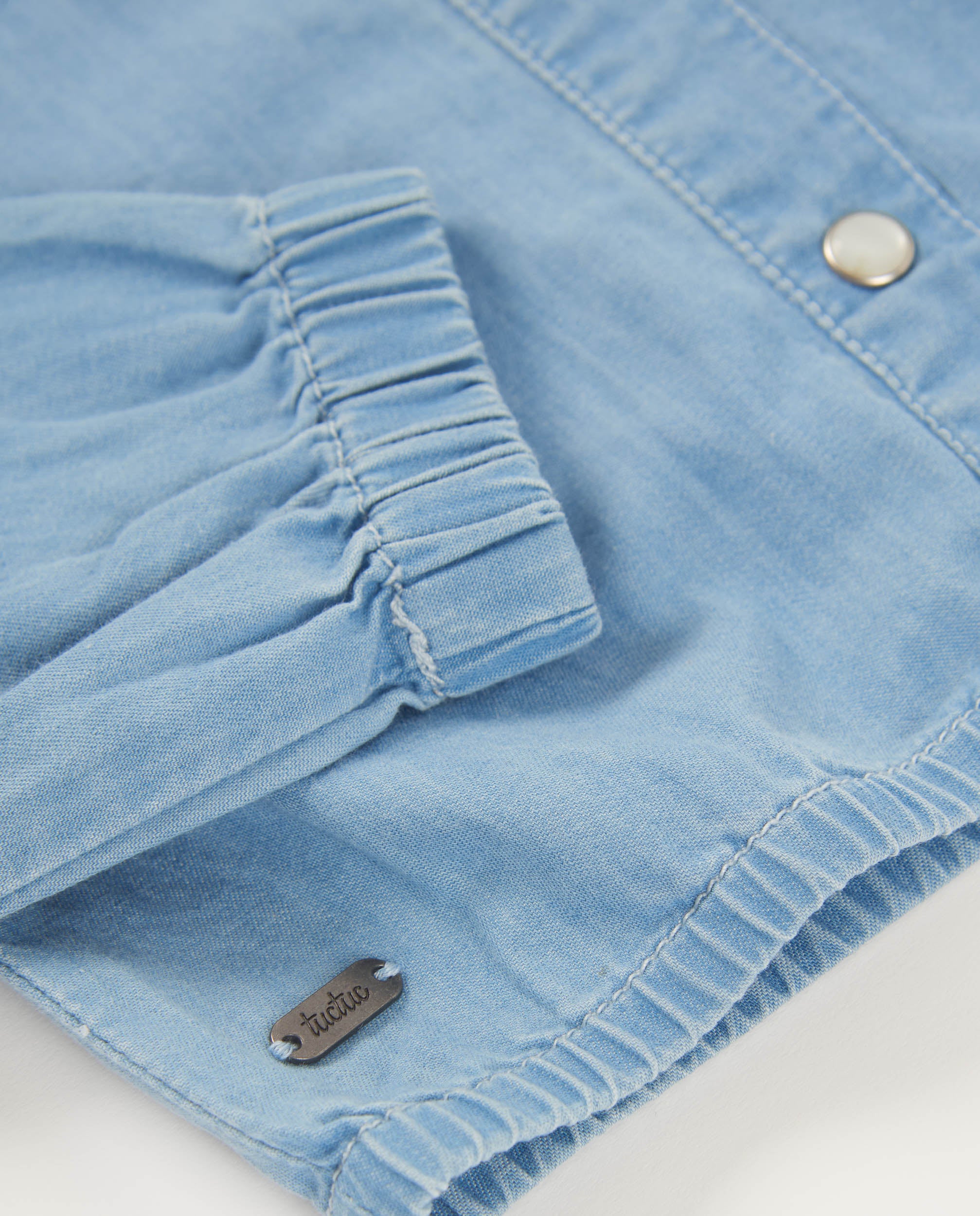 Tuc Tuc camicia bambina jeans ricamo marino