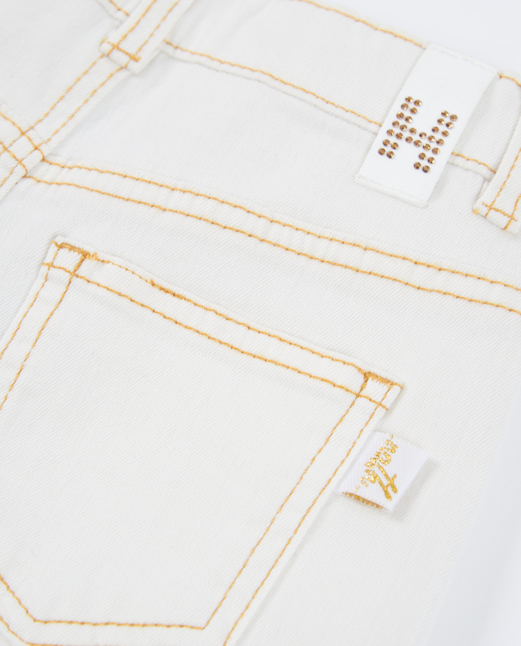 Tuc Tuc pantalone bambina gamba larga bianco denim