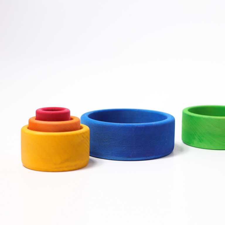 Grimm's Arcobaleno Blu set 5 ciotole legno impilabili