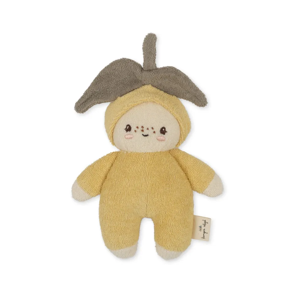 Konges Slojd Mini Doudou Limone pupazzo cotone organico 14 cm