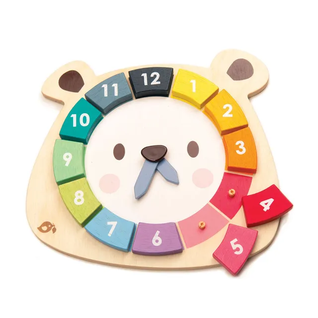 Tender Leaf Orso puzzle orologio legno didattico 3 anni