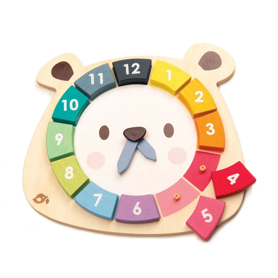 Tender Leaf Orso puzzle orologio legno didattico 3 anni