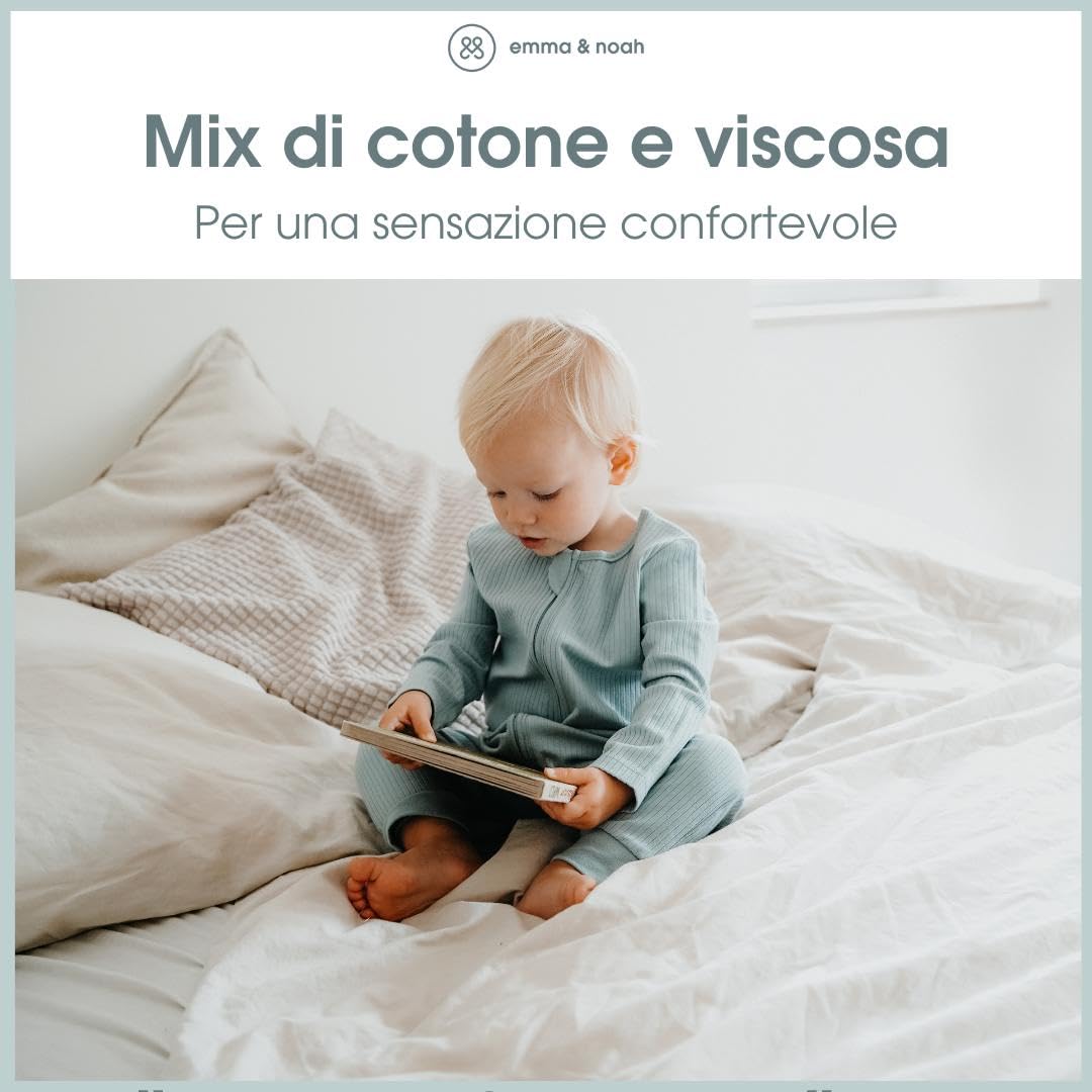 emma & noah pigiama neonato senza piedi grigio costine