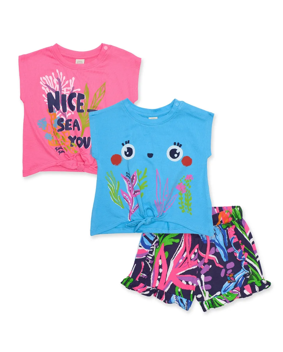 Tuc Tuc completo bambina 3 pezzi blu marino