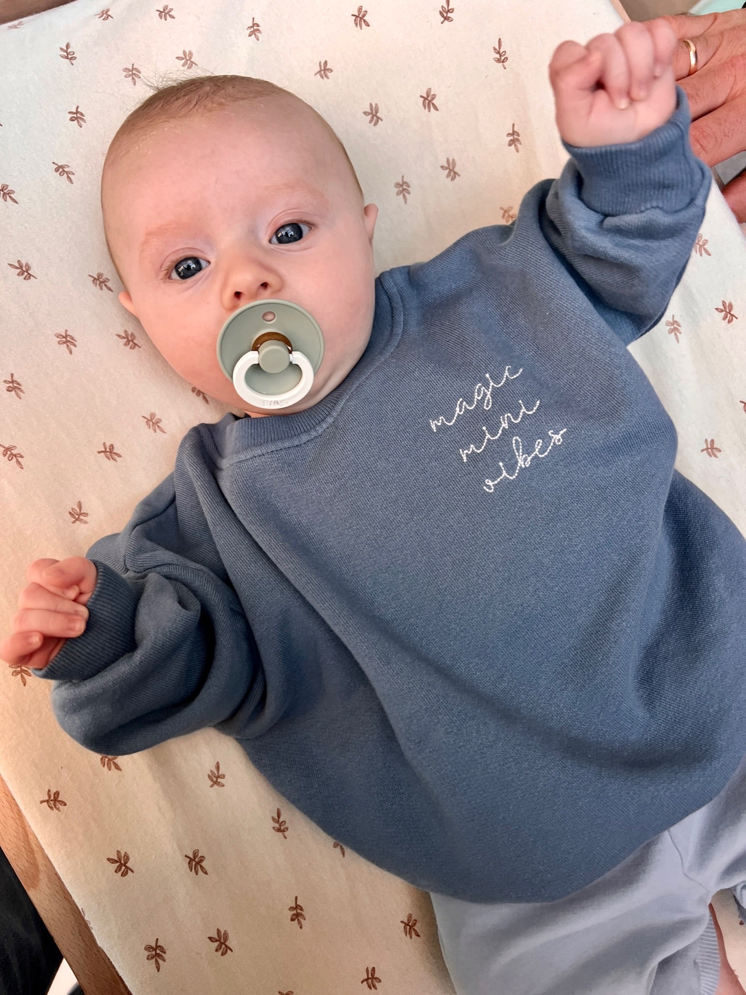 Ella and Rapha Mini felpa bambino blu petrolio loose fit