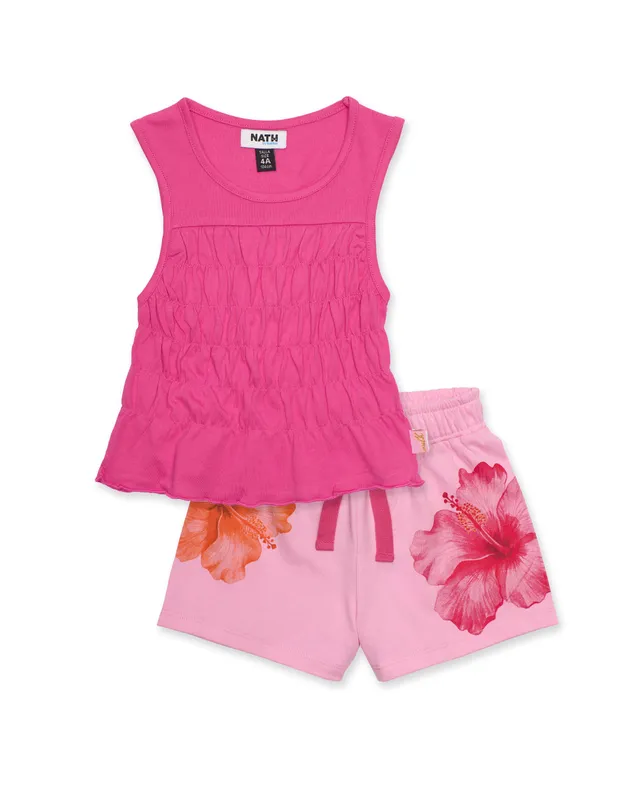 Tuc Tuc completo bambina top fucsia shorts fiori