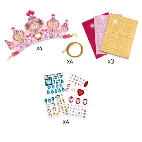 Djeco Do It Yourself Corone Principesse kit mosaico 4 pz