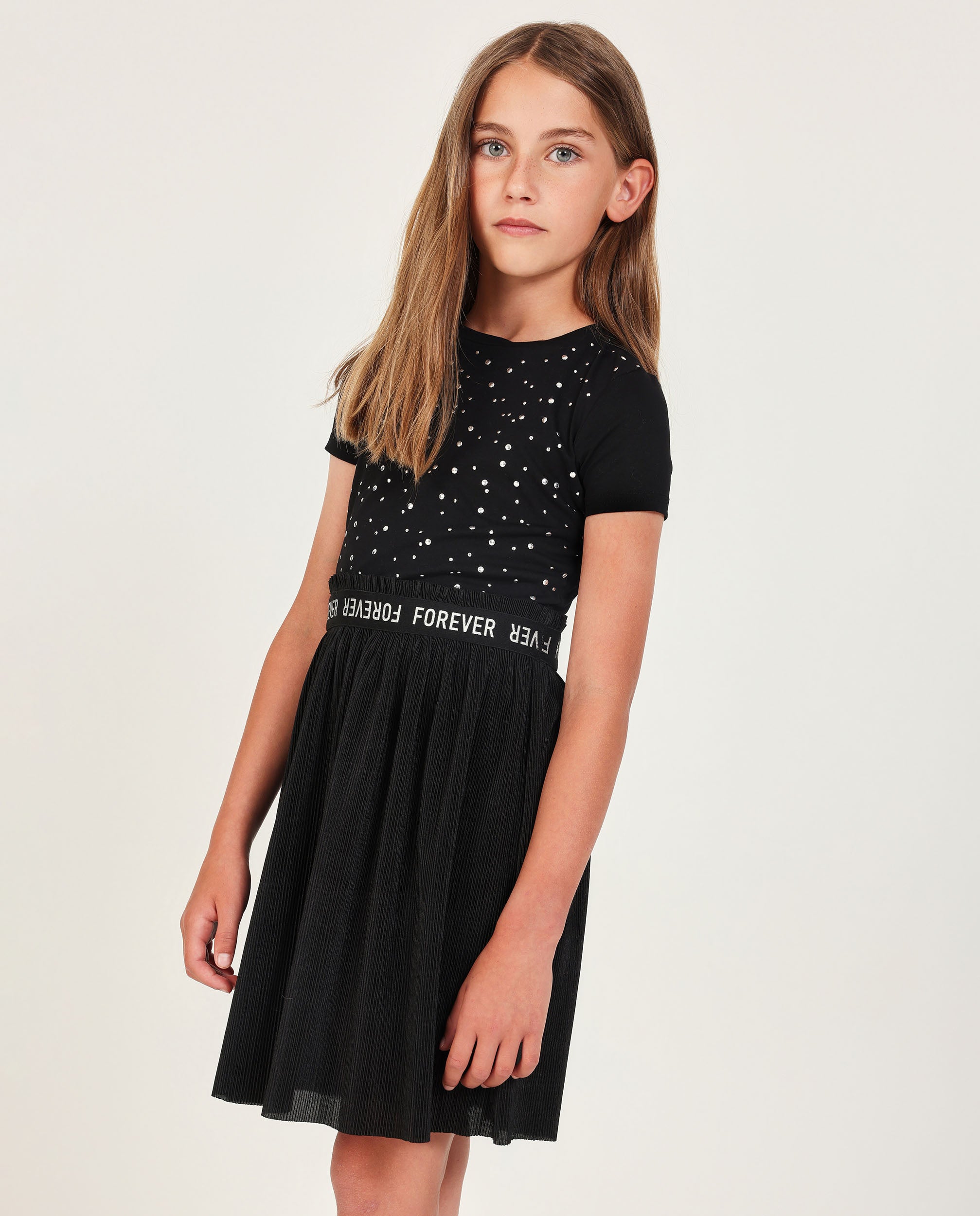 Tuc Tuc vestito bimba nero con strass Forever