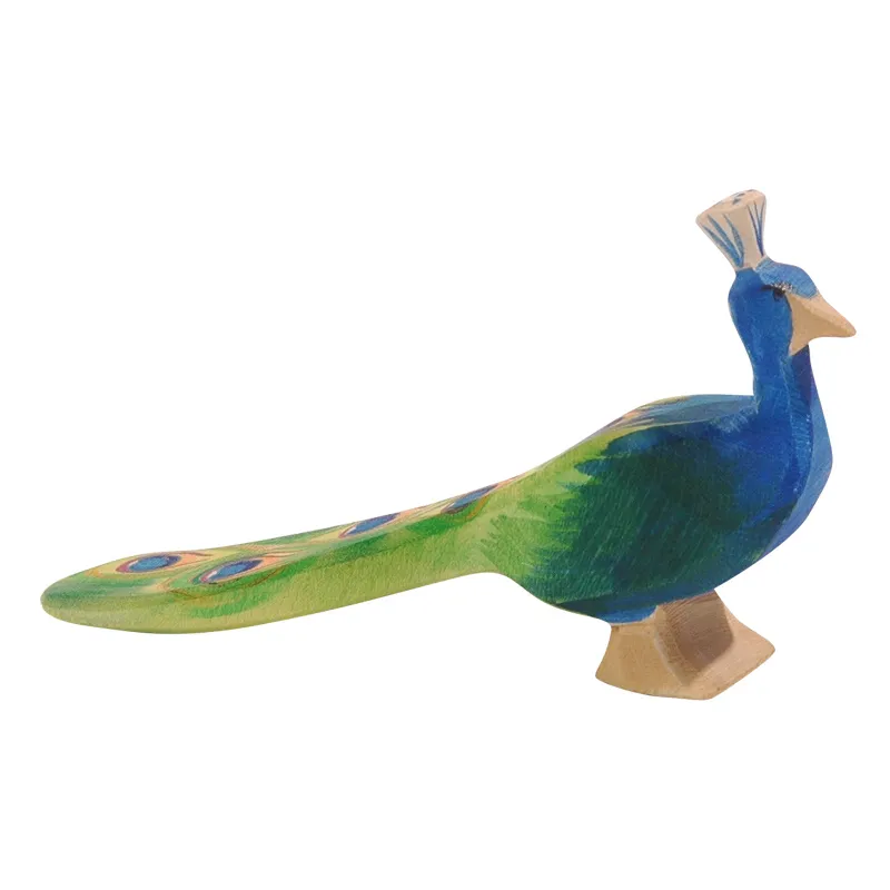 Ostheimer Pavone figura legno intagliata 7,5 cm