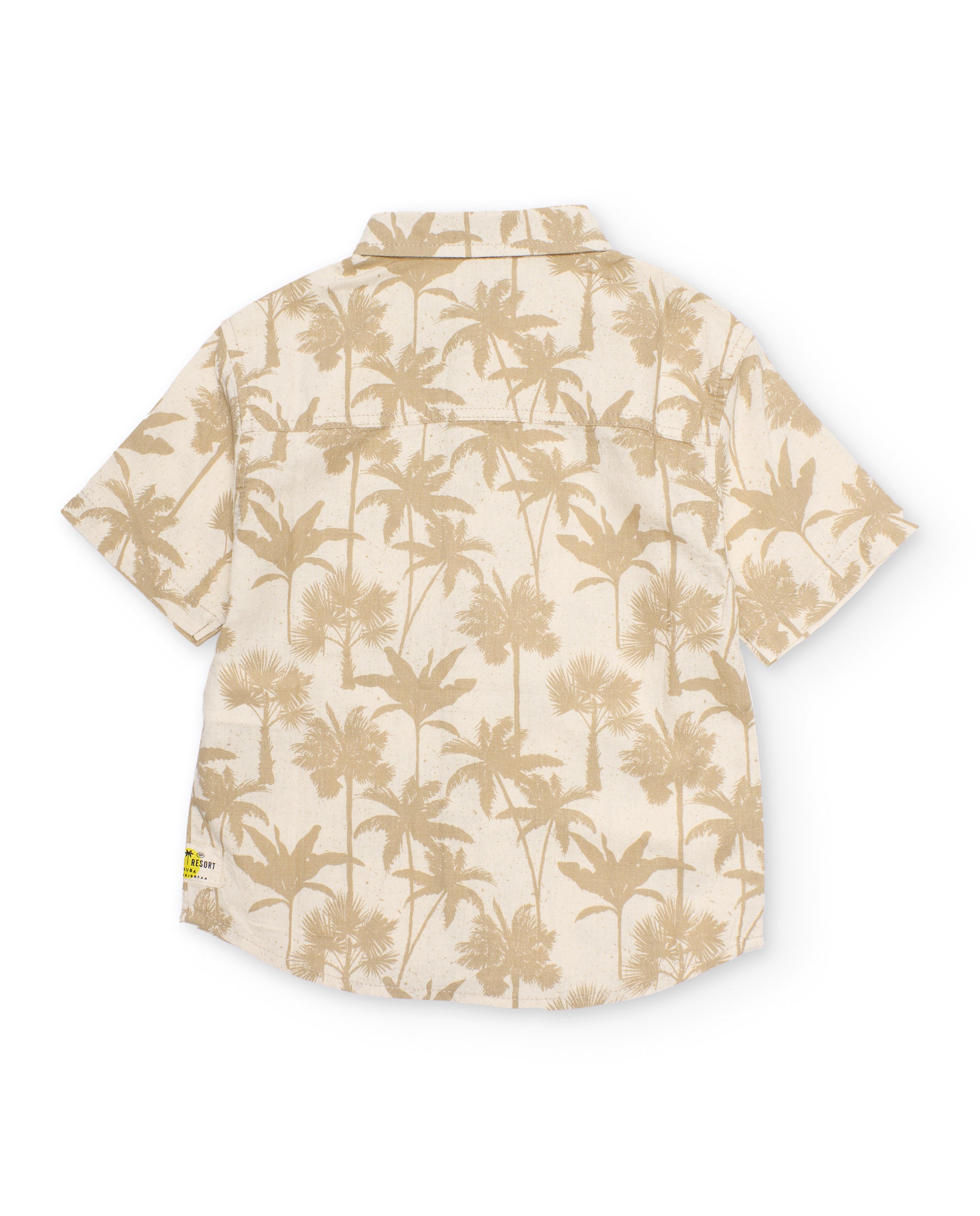 Tuc Tuc camicia bambino beige palme manica corta estiva