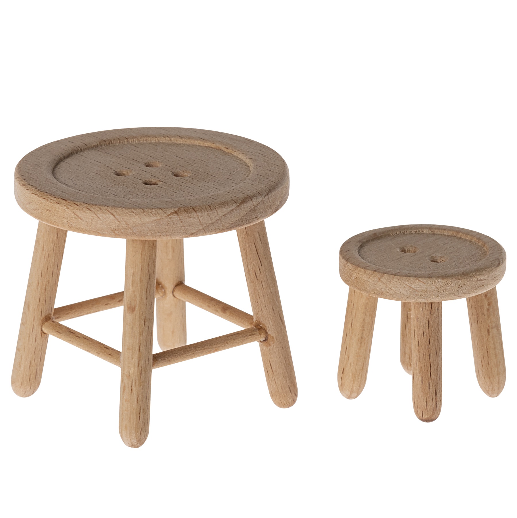 Maileg Topo miniatura tavolo e sgabello in legno 5 cm