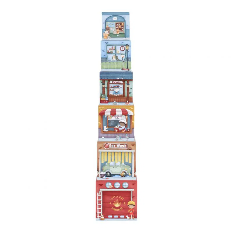 Little Dutch Cubi Impilabili Auto Gioco Legno 6 Pezzi