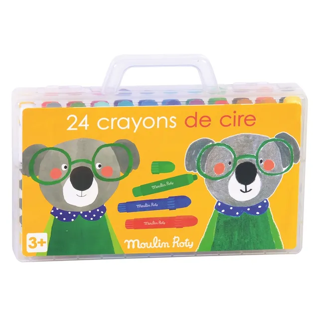 Moulin Roty Popipop pastelli a cera 24 pz valigetta