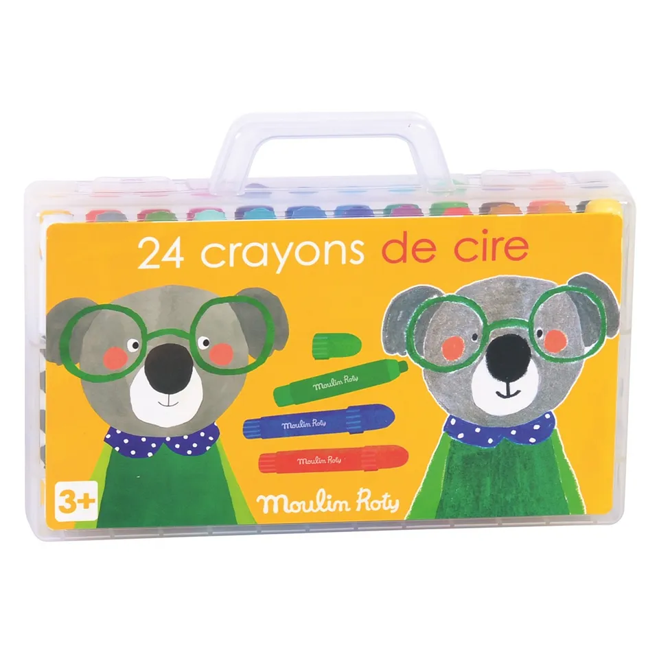 Moulin Roty Popipop pastelli a cera 24 pz valigetta