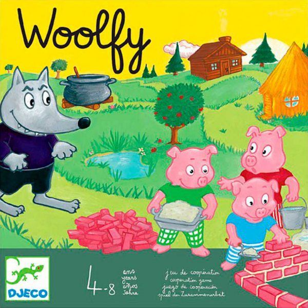 Djeco Woolfy gioco da tavolo cooperativo 3 porcellini