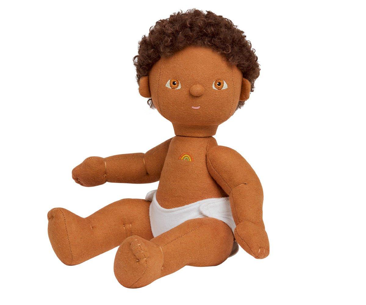 OlliElla Dinkum Dolls Button bambola morbida con vestito