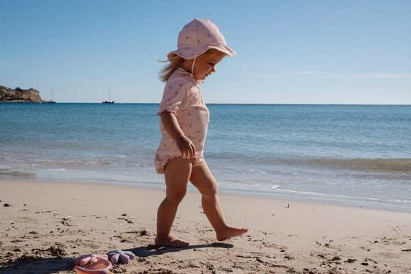 Little Dutch Cappello Sole Bimba Rosa Conchiglie Protezione Nuca