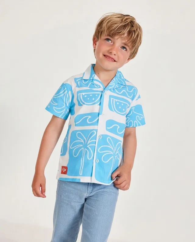 Tuc Tuc camicia bambino bianca stampa blu