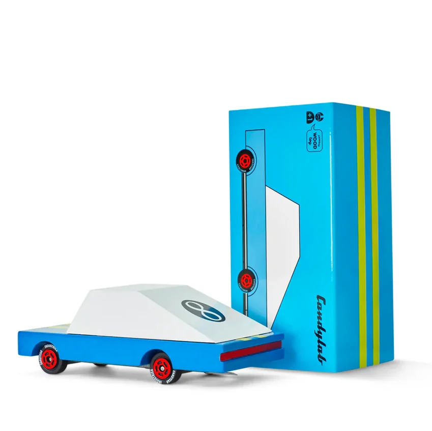Candylab Candycar Blue Racer macchinina in legno blu
