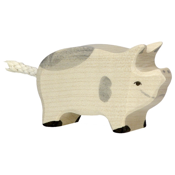 Holztiger Maialino Pezzato figura legno