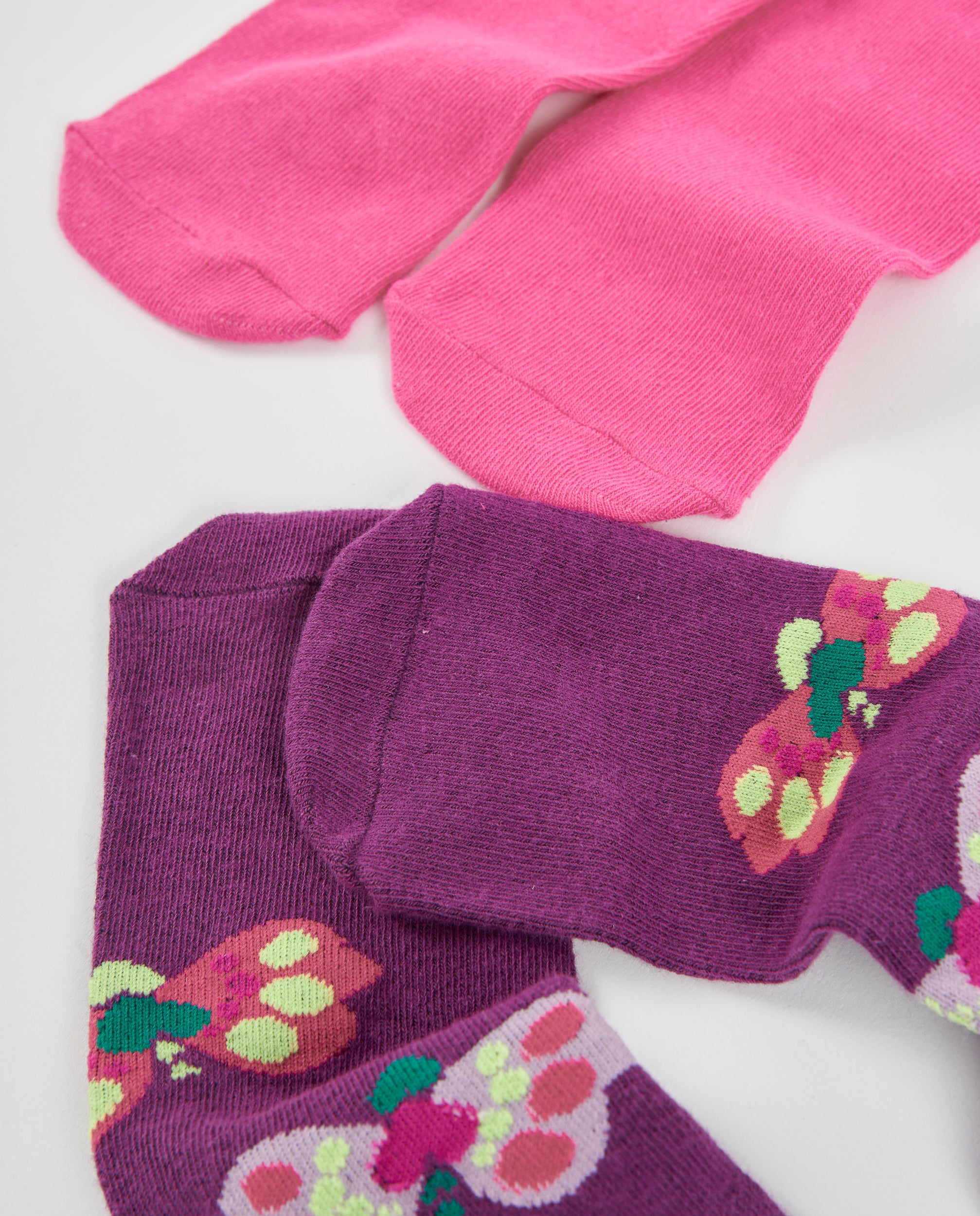 Tuc Tuc Collant Bambina Cotone Rosa e Farfalle 2 Paia