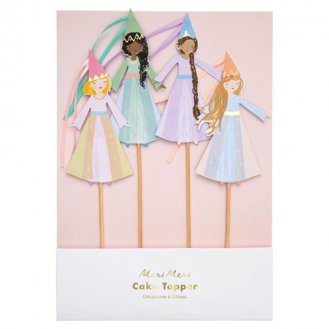 Meri Meri Princess topper torta 4 pezzi dorato