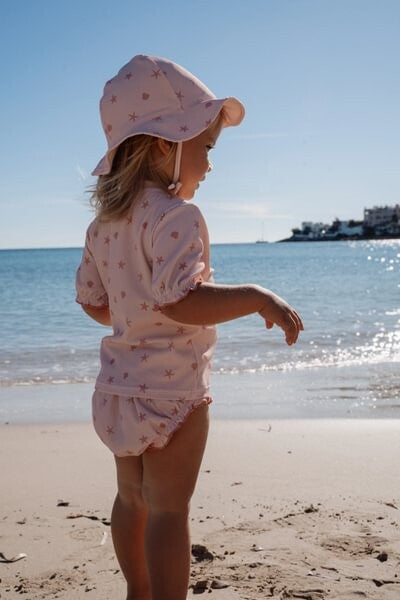 Little Dutch maglietta mare bambina rosa conchiglie UPF 40+