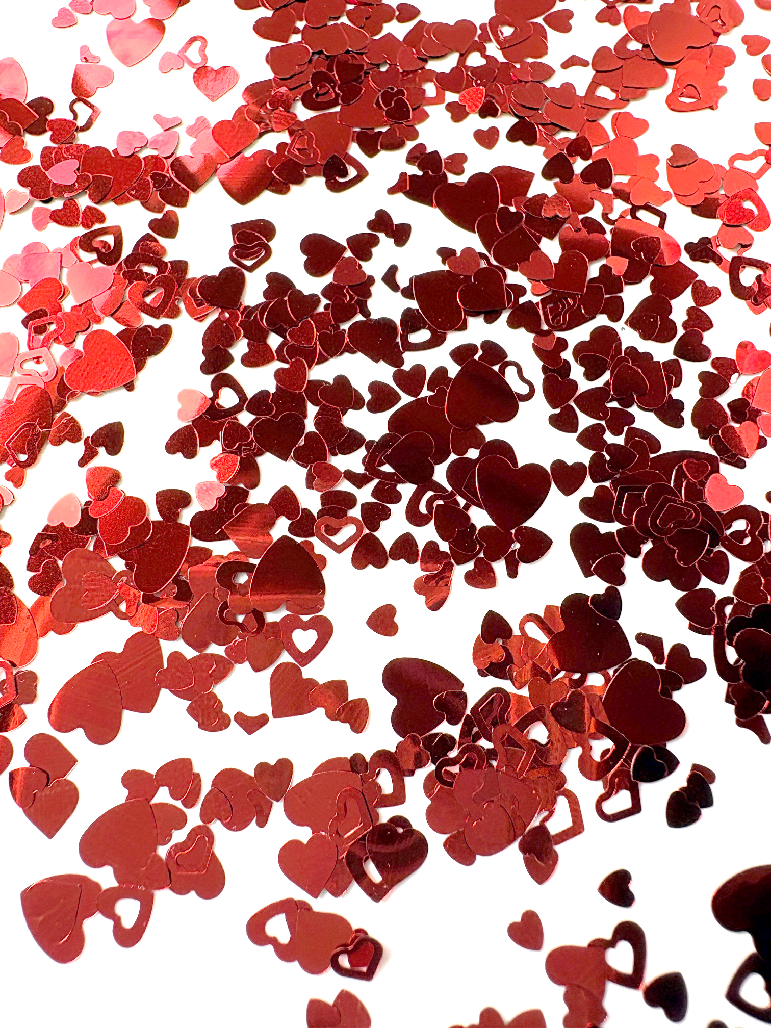 Mini Cuori Scintillanti Rossi craft PVC 2-6 mm