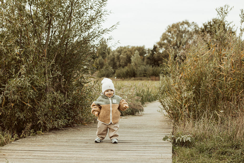 Ella and Rapha Sun Jacket giacca teddy verde salvia bimbi
