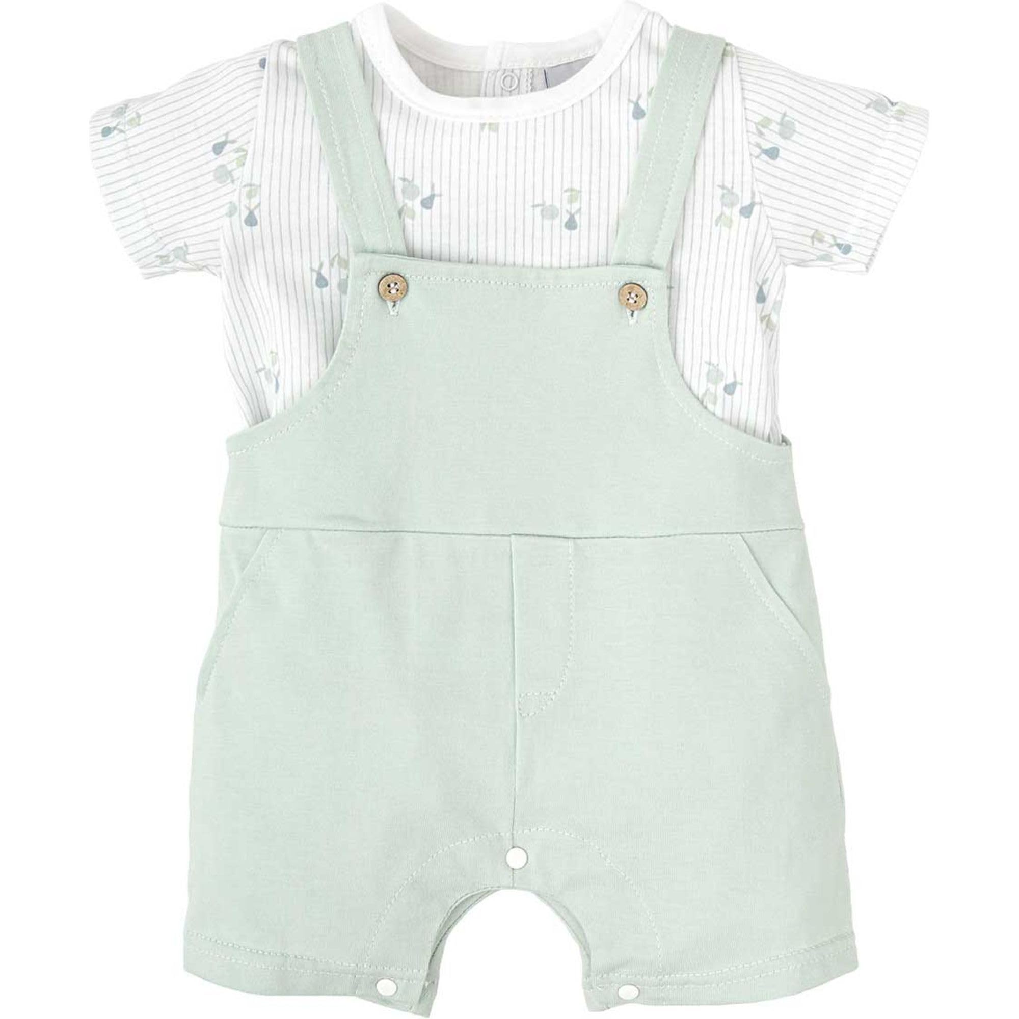 Babidu set salopette bimbo 6 mesi cotone marino