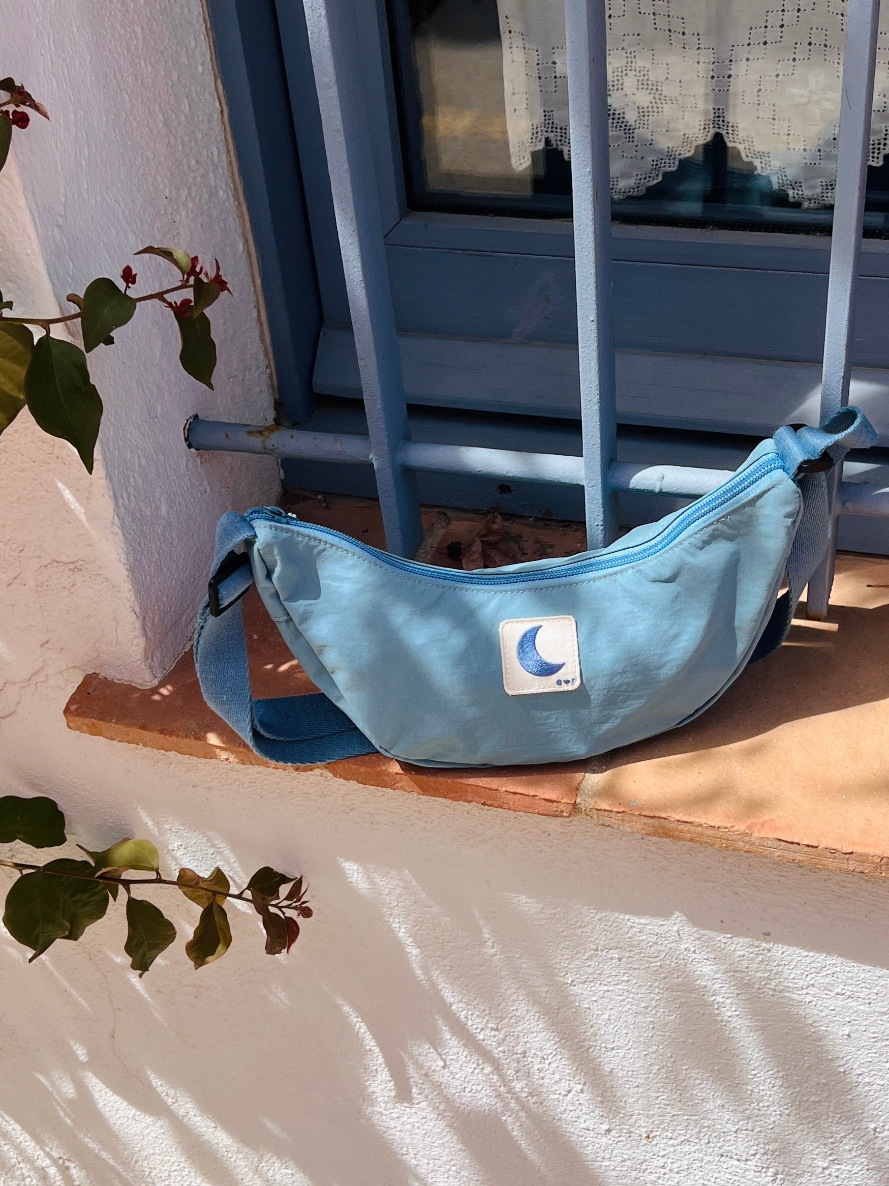 Ella and Rapha Crossbody borsa azzurra tracolla in nylon