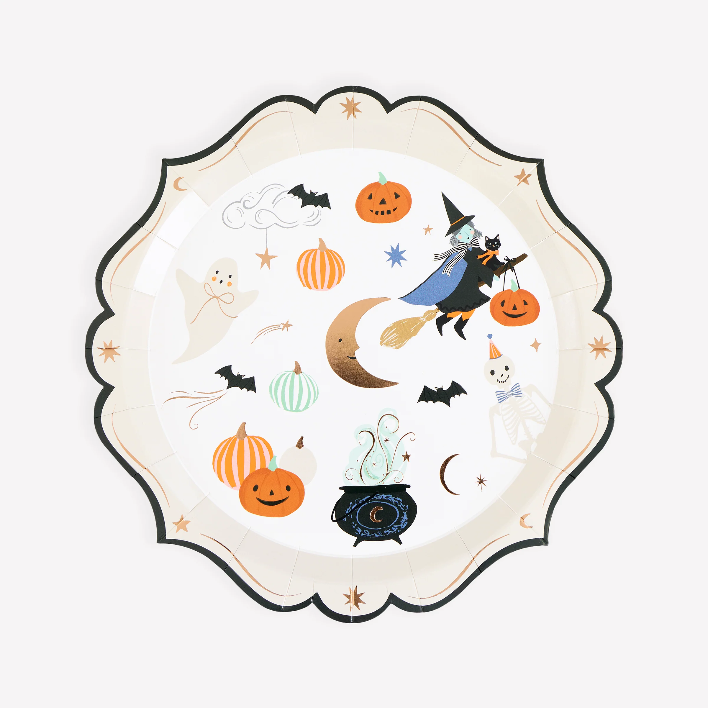 Meri Meri Halloween bordo ornato piatti carta 8 pezzi