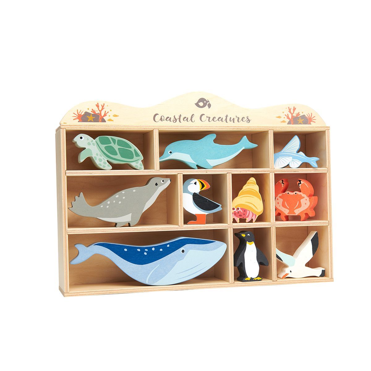 Tender Leaf Animali del Mare set legno 10 pezzi con teca